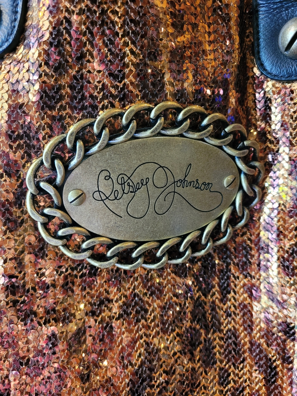 Betsey Johnson Metallic Sequin Leopard Print Purse. Vintage And Rare!